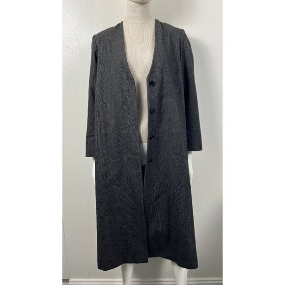 YUNE HO Jackets & Blazers - YUNE HO LONG HOUNDSTOOTH COAT